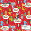 PAPEL REGALO BOBINA 62CM INFANTIL ANIMALES FONDO ROJO | EUROCINSA | 1 UNIDAD | 8422917751288