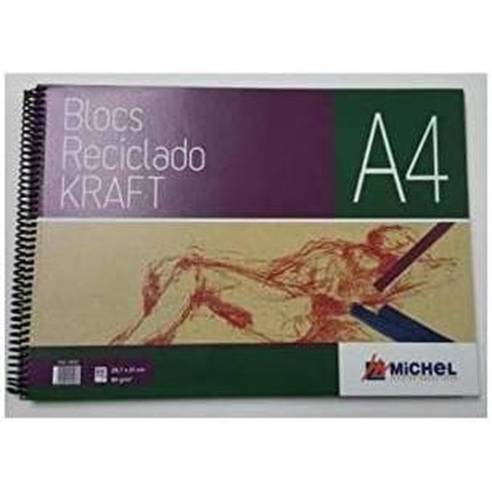 Bloc Espiral Estándar Liso 90g | Michel Papeles Especiales | Cartón | Formato Estándar | Pack 1 Unidades