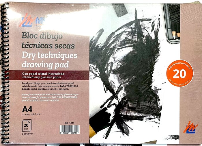 Bloc Espiral Estándar Liso 90g | Michel Papeles Especiales | Cartón | Formato Estándar | Pack 1 Unidades