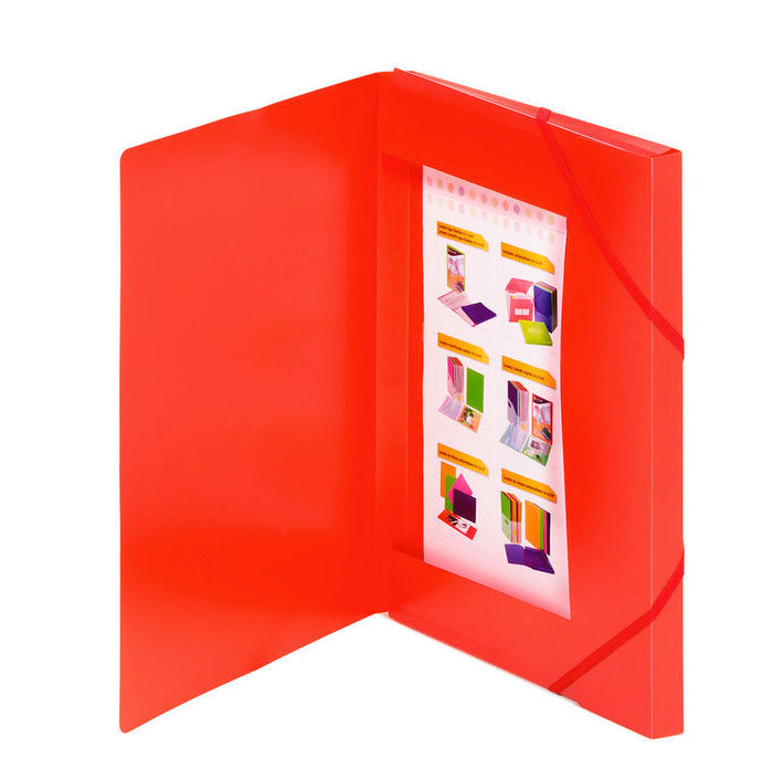 Carpeta Solapas PP Folio Etiqueta Rojo Carchidea