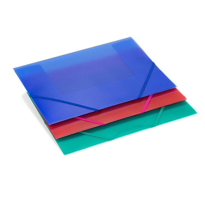 CARPETA SOLAPAS PP TRASLUCIDO FOLIO GOMA AZUL | 10 UNIDADES | (CARCHIDEA, S,L,)