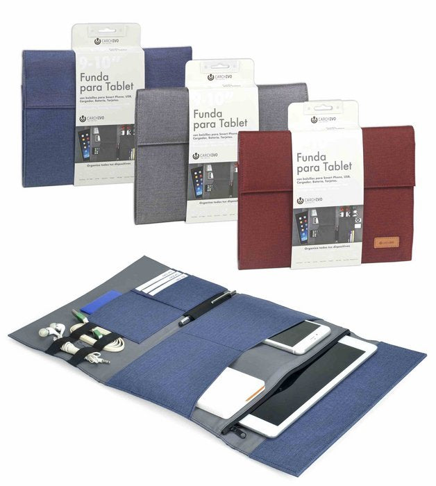 Funda Tablet Venture 10.1 con Bolsillo y Solapa Gris Carchidea Imagen principal del producto
