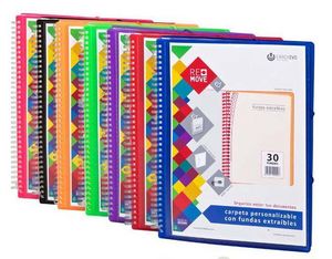 CARPETA A4 20 FUNDAS REMOVE ESPIRAL POLIPROPILENO AZUL | 1 UNIDADES | (CARCHIDEA, S,L,)