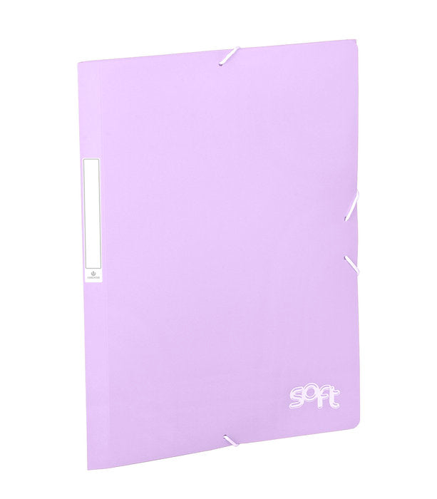 Carpeta Solapas Soft PP con Etiqueta y Goma Malva Carchidea