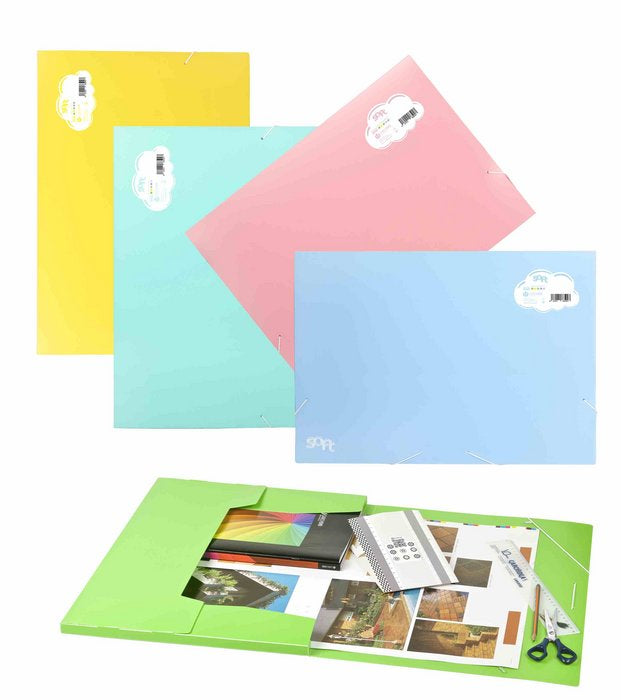CARPETA DIBUJO SOLAPAS SOFT PP A3 XXL GOMA ROSA PASTEL | 1 UNIDADES | (CARCHIDEA, S,L,)