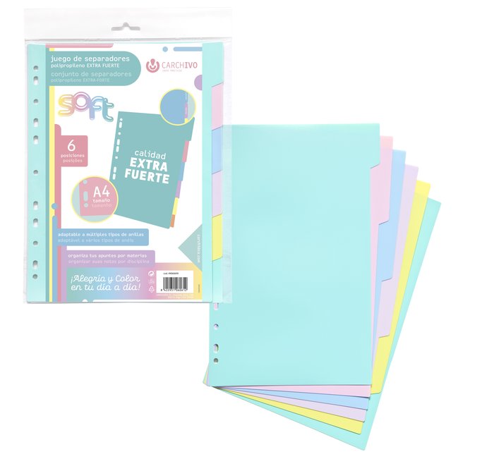 Juego Separadores PP Soft Extra Fuerte Pastel Carchidea