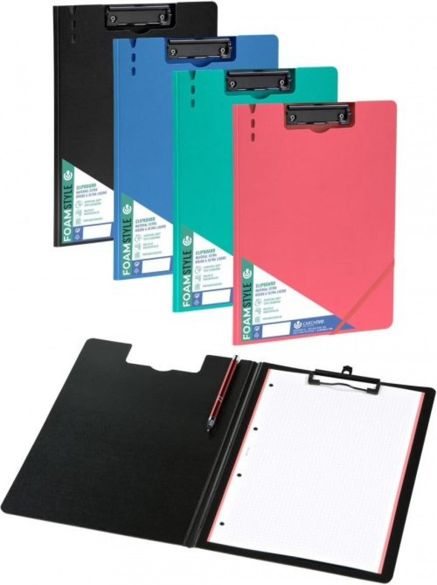 Carpeta a4 con pinza superior polipropileno rigido foam color azul