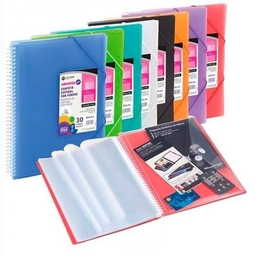 Carpeta 80 Fundas A4 PP Espiral Canguro Negro Carchidea
