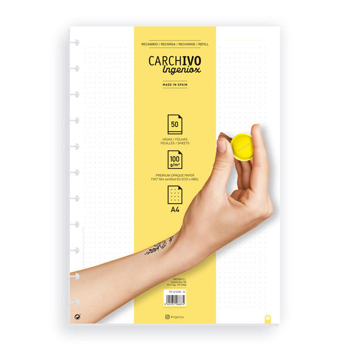 RECAMBIO CUADERNO INGENIOX A4 50 HOJAS DOTS | 1 UNIDADES | (CARCHIDEA, S,L,) Imagen principal del producto