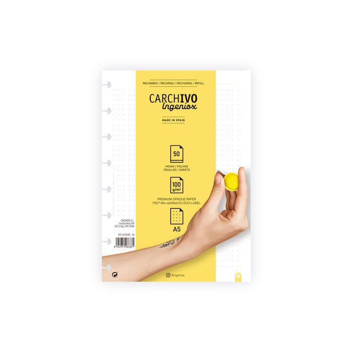 RECAMBIO CUADERNO INGENIOX A5 50 HOJAS DOTS | 1 UNIDADES | (CARCHIDEA, S,L,)