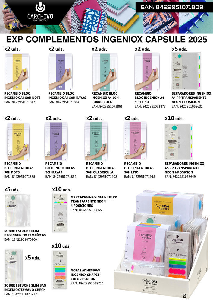 Expositor sobremesa capsule complmentos ingeniox 25 modelos surtidos