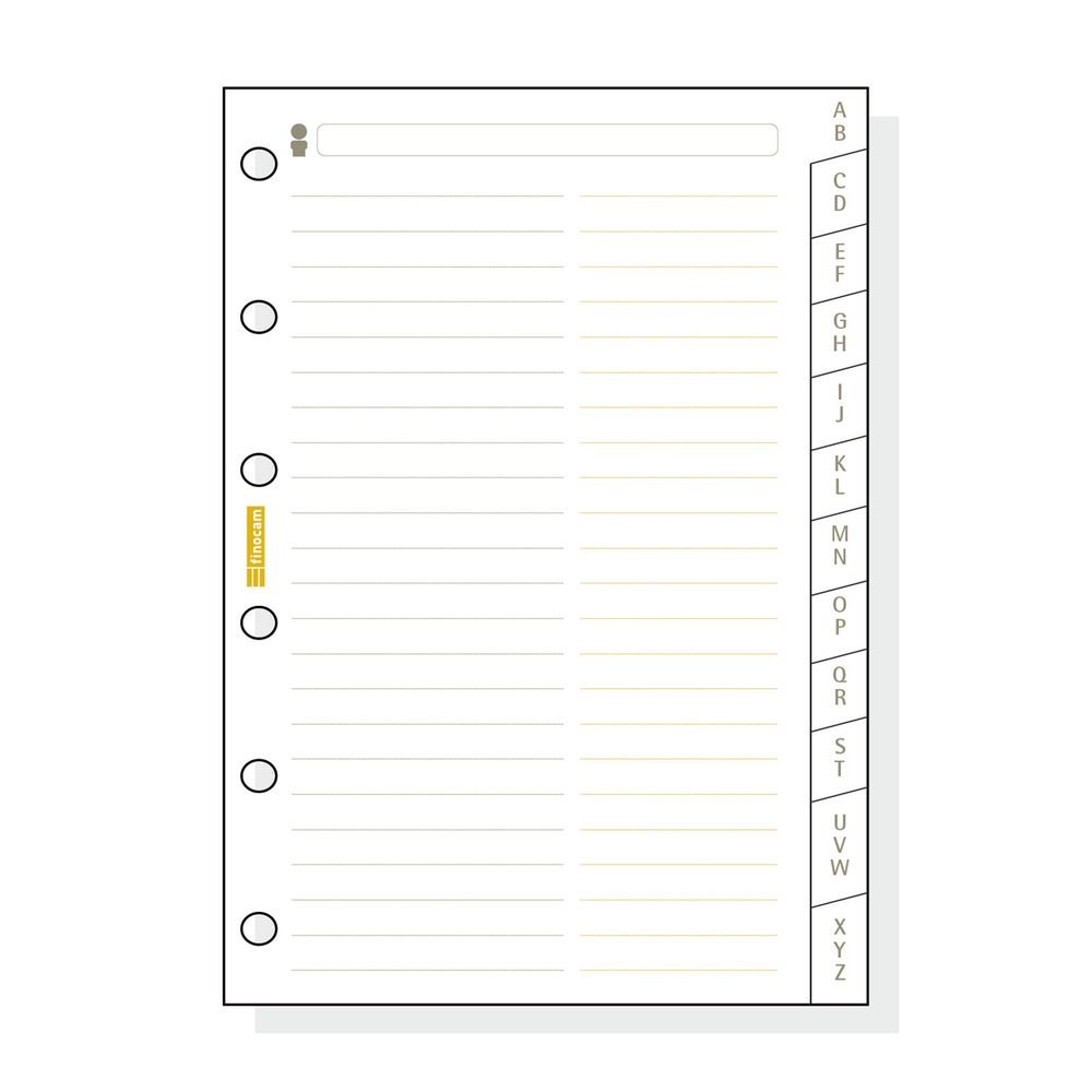 Indice Alfabetico Classic C275 Finocam para aprendizaje y escritura