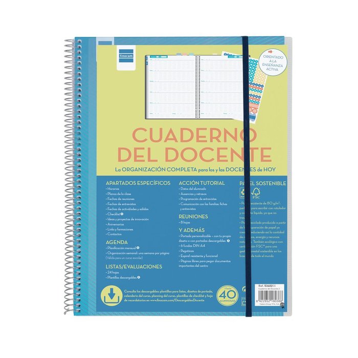 Bloc Espiral Estándar Liso 90g | Finocam | Cartón | Formato Estándar | Pack 1 Unidades