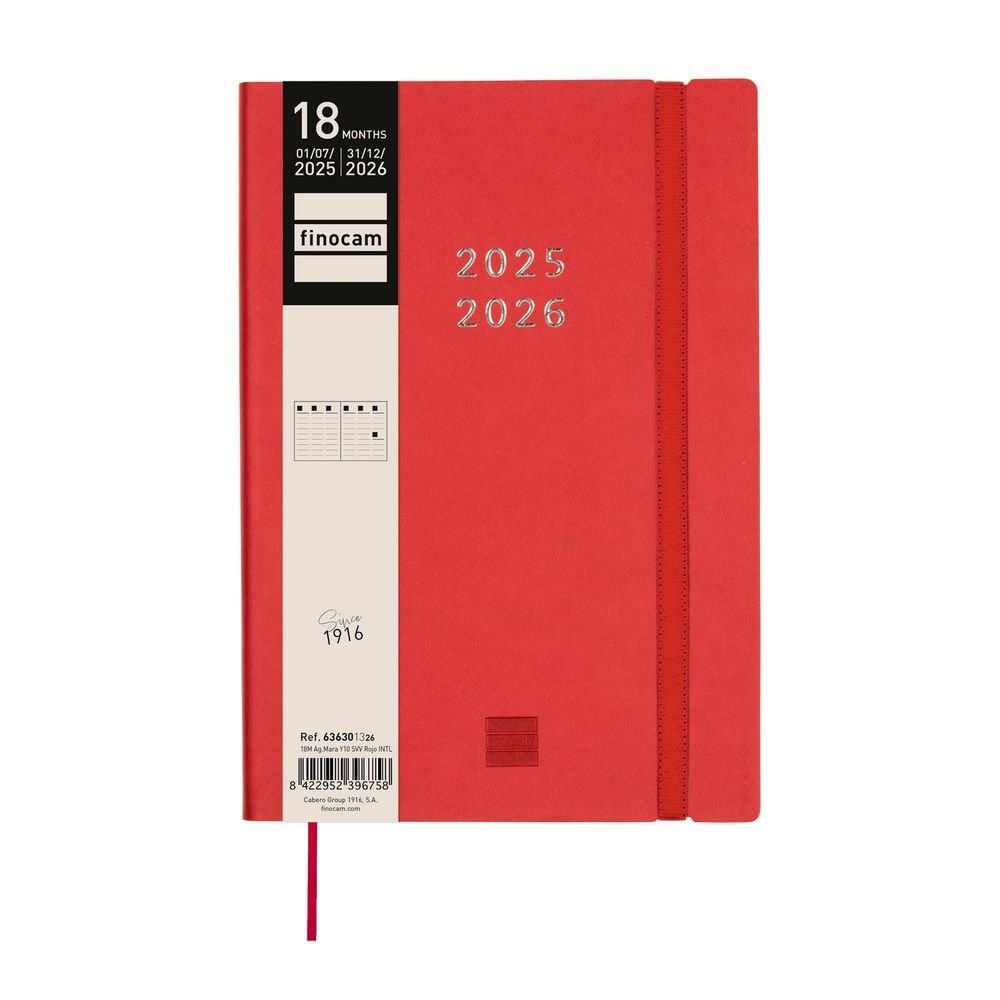 AGENDA ANUAL 18 MESES MARA Y10 SVV 25-26 ROJO | FINOCAM Imagen principal del producto