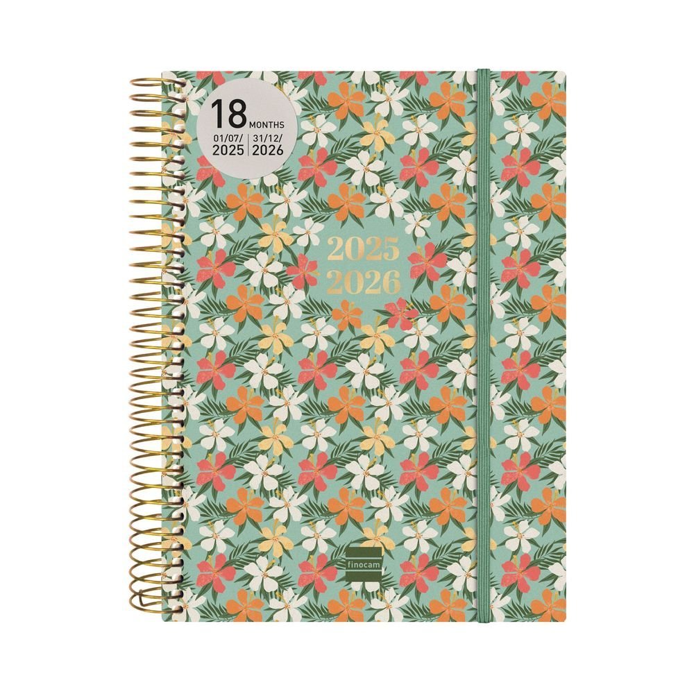 AGENDA ESCOLAR ESPIRAL 18 MESES E10 155X212 2DP 25-26 DAISY | FINOCAM Imagen principal del producto