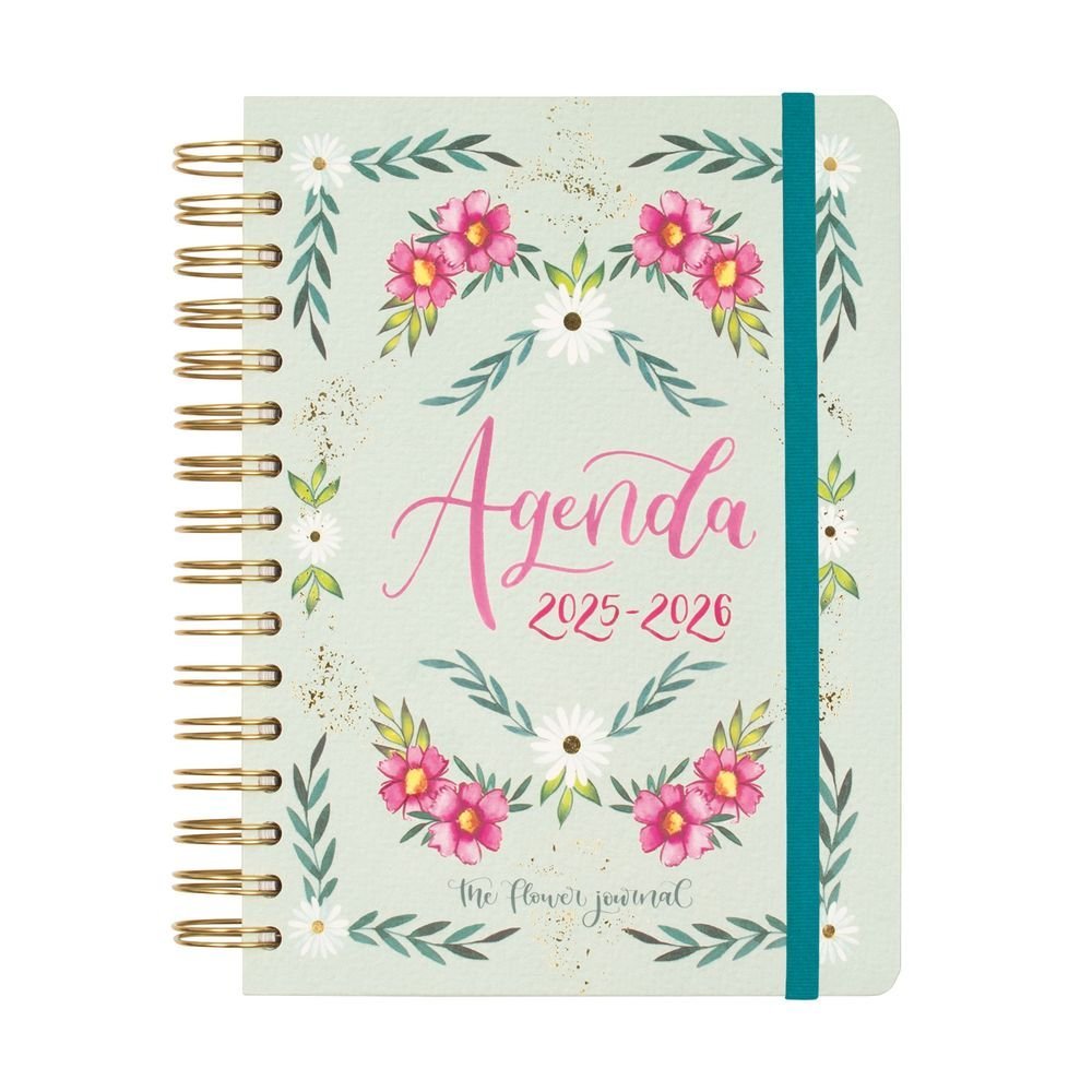 AGENDA ESCOLAR THE FLOWER JOURNAL E10 155X212 DP 25-26 VERD | FINOCAM Imagen principal del producto