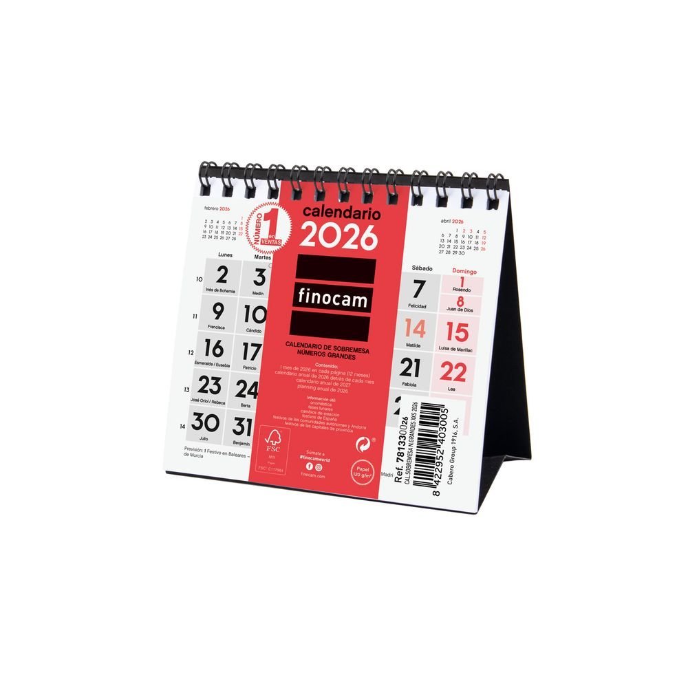 Calendario Sobremesa 2026 Num Grandes Xxs Imagen principal del producto
