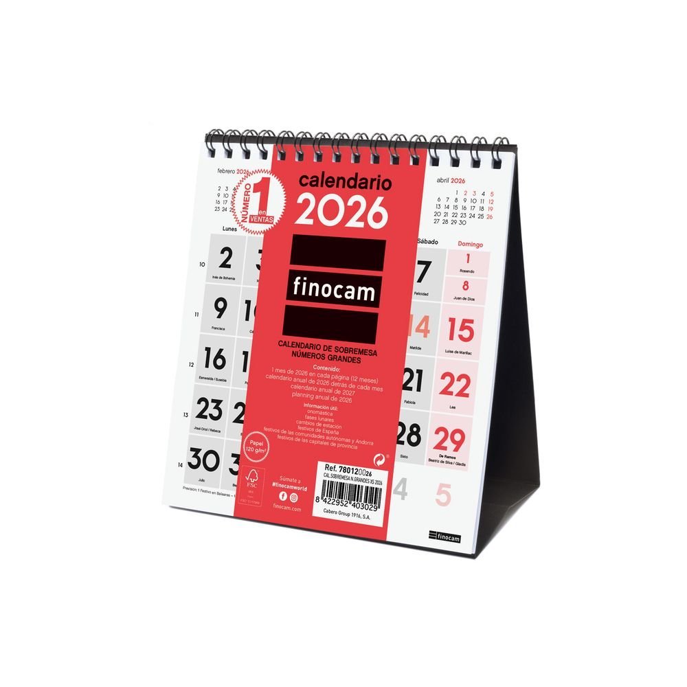 Calendario Sobremesa 2026 Num Grandes Xs Imagen principal del producto