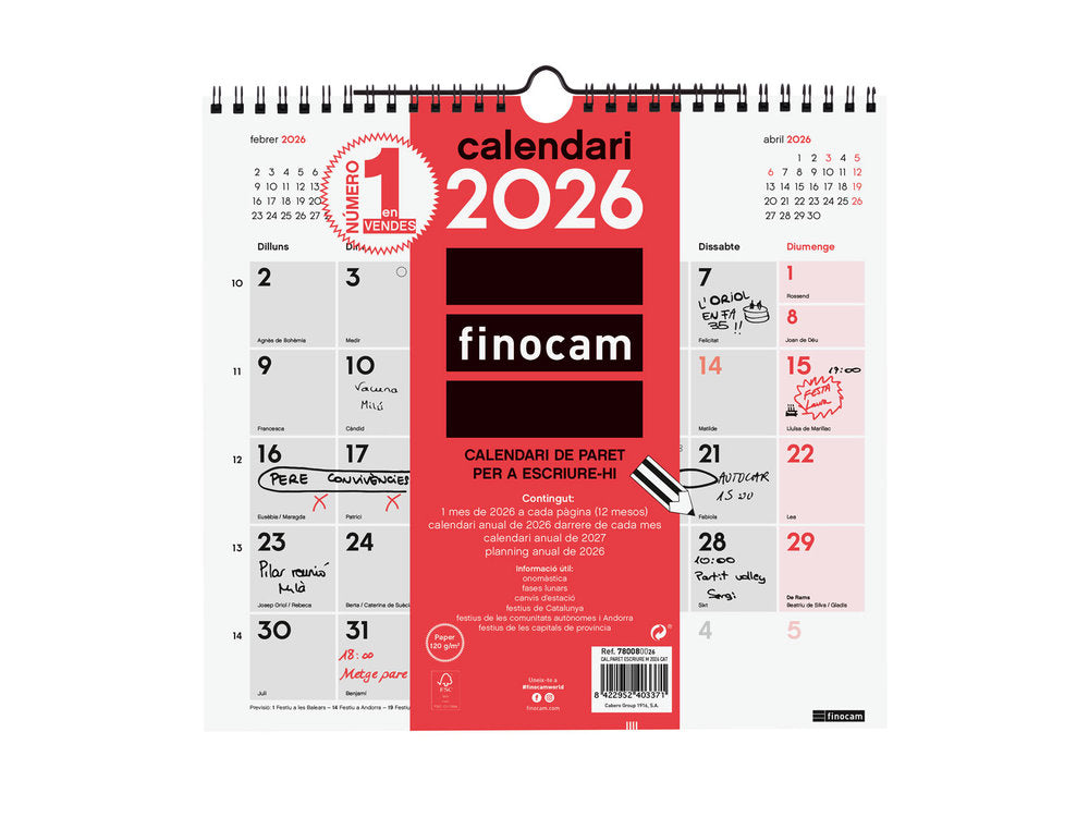 (cat) Calendario Pared 2026 Escribir M Catalan Imagen principal del producto
