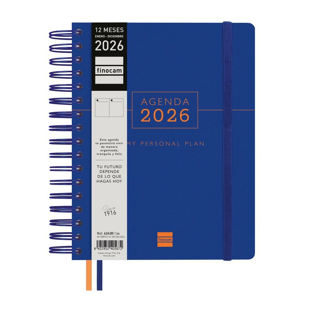 AGENDA ANUAL 2026 TEMPUS CUARTO DP AZUL | FINOCAM Imagen principal del producto