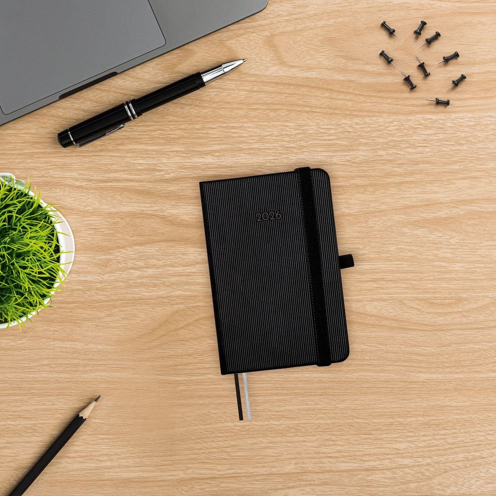 AGENDA ANUAL 2026 TEXTURA M2 SV NEGRO | FINOCAM