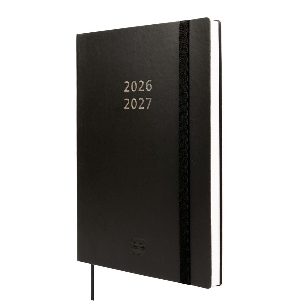 Agenda Anual Finocam 18 Meses Semana Vista Negro