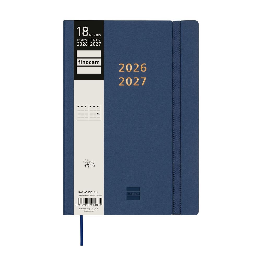 Agenda Anual 18 Meses Mara Y10 Semana Vista Vert 26-27 Azul Imagen principal del producto