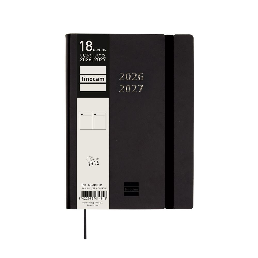 Agenda Anual 18 Meses Mara Y4 Dp 26-27 Negro Finocam Imagen principal del producto