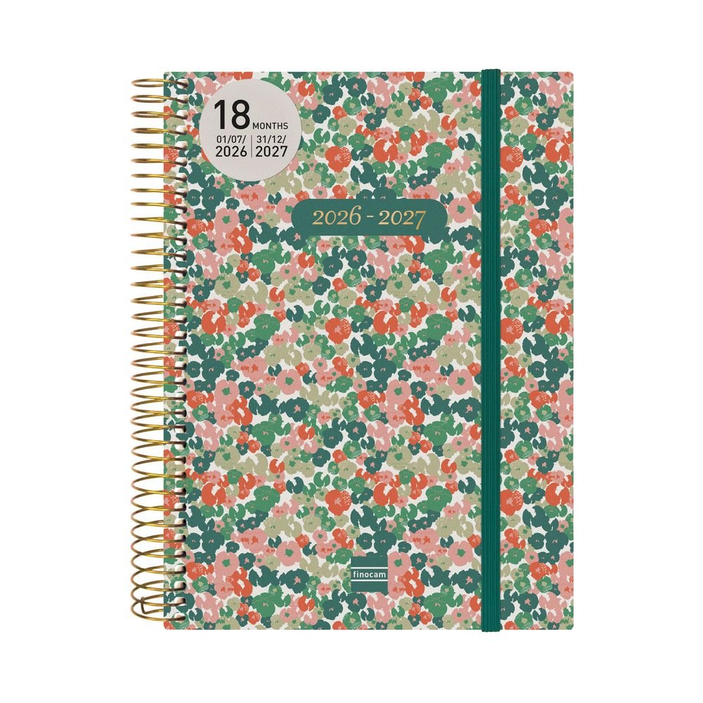 Agenda Anual Espiral 18 Meses E10 2DP 26-27 Daisy Marca Finocam