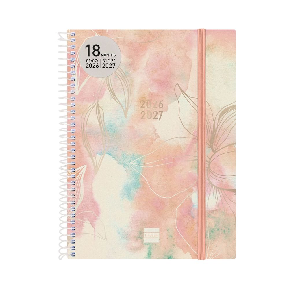 Agenda Anual Espiral 18 Meses E10 Semana Vista Horizontal Finocam