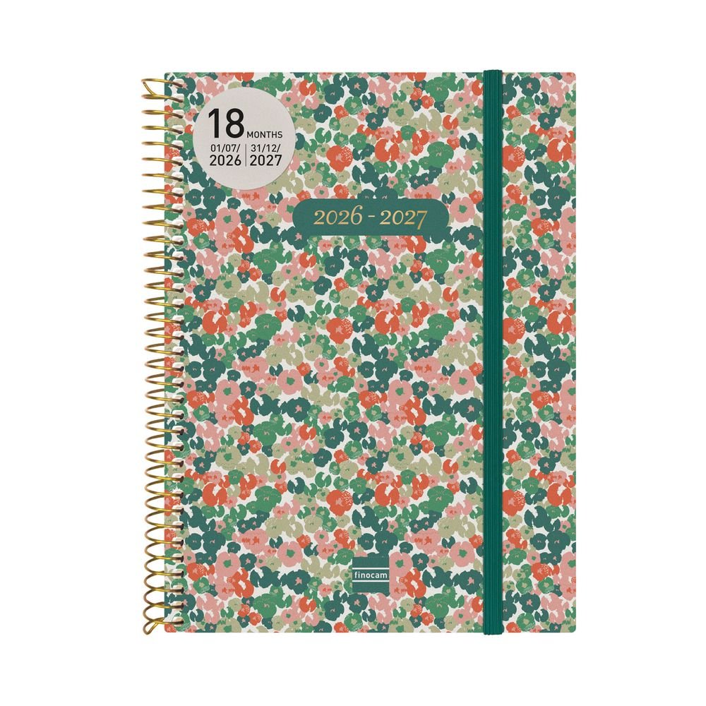 Agenda Anual Espiral 18 Meses E10 Semana Vista Horizontal Finocam