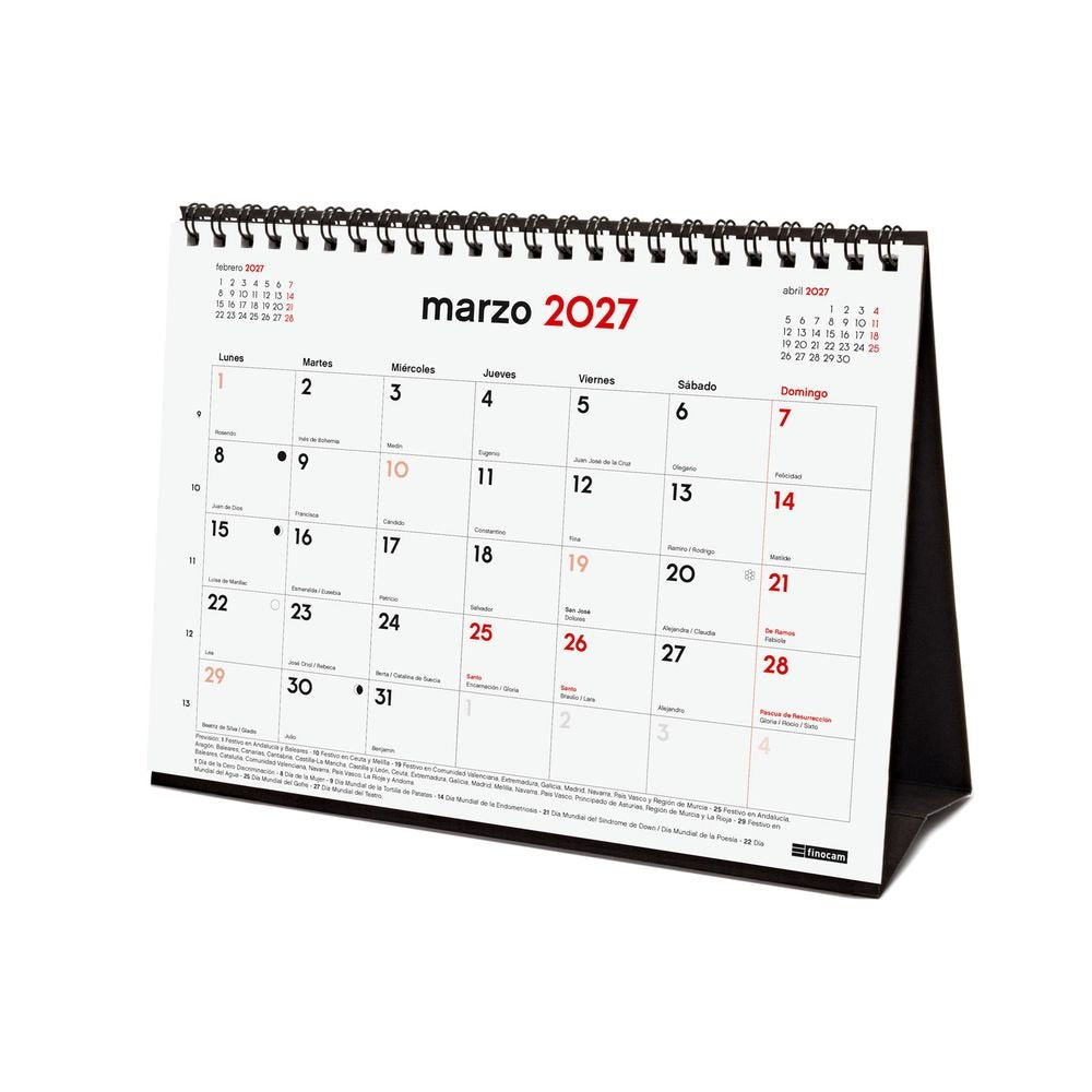 Calendario anual 16 meses sobremesa S 26-27 Finocam Imagen principal del producto
