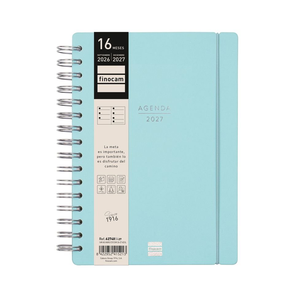 Agenda Anual 16 Meses Haiku E10 Semana Vista Horizontal Azul FINOCAM Imagen principal del producto