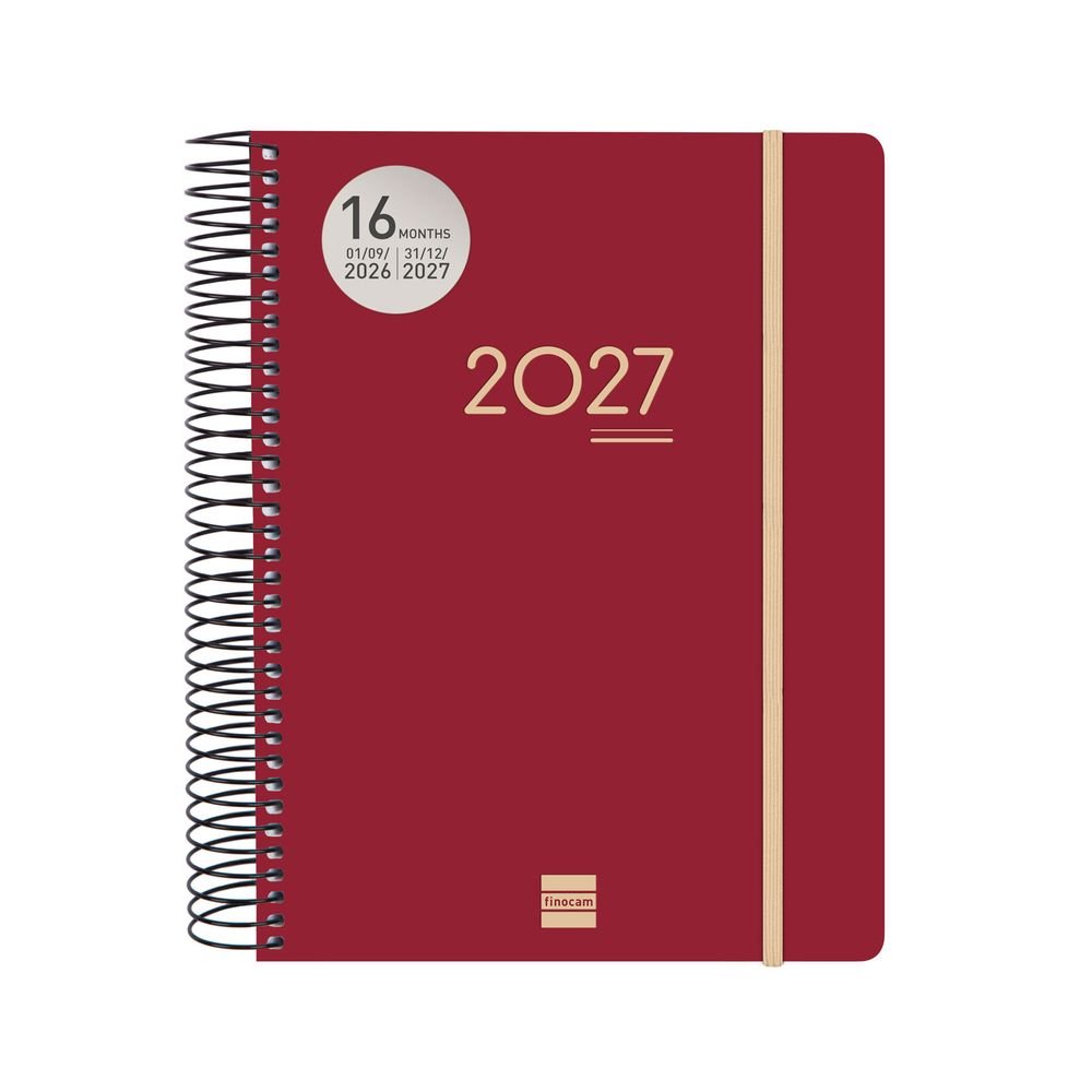 Agenda Anual 16 Meses Ikon E10 Dp 26-27 Burdeos Marca Finocam Imagen principal del producto