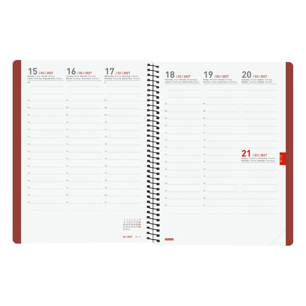 Agenda Anual 16 Meses Ikon E10 Finocam Burdeos