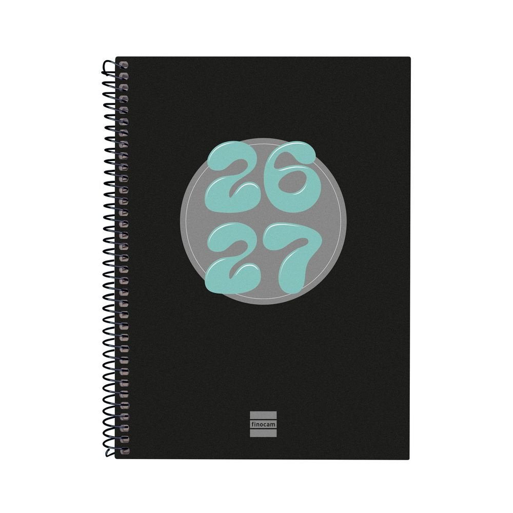 Agenda Escolar Cool Cuarto Semana Vista Hztal 26-27 Negro Marca Finocam