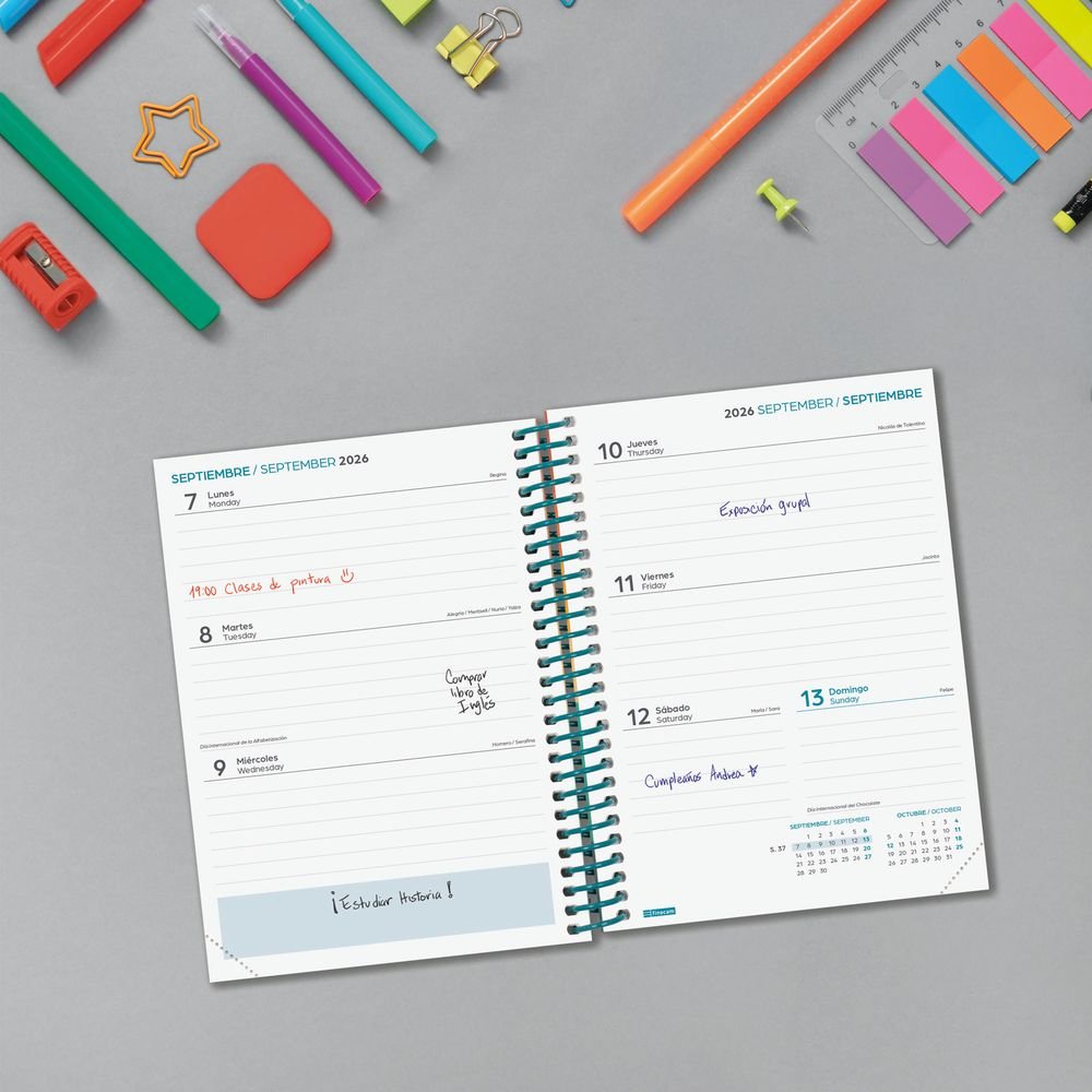 Agenda escolar Diva Finocam semana vista horizontal 26-27