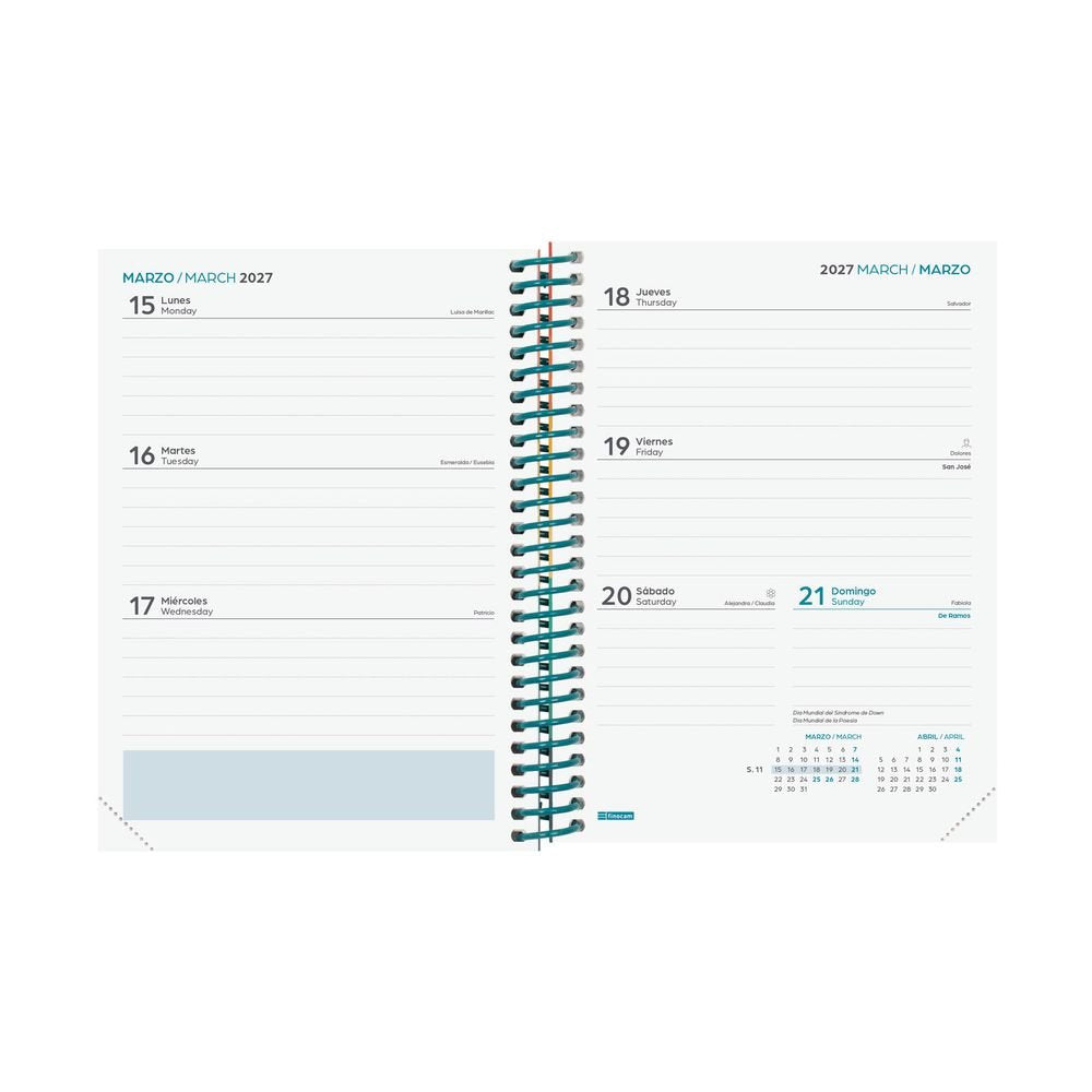 Agenda escolar Diva Finocam semana vista horizontal 26-27