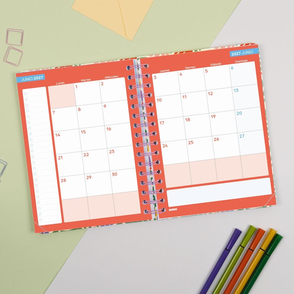 Agenda Escolar Cosmo Cart Cuarto DP 26-27 Garden Finocam