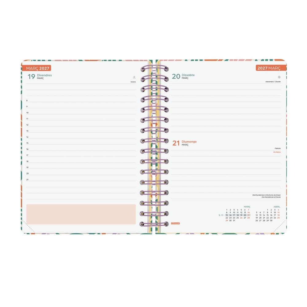 Agenda Escolar Cosmo Cart Cuarto DP 26-27 Garden Finocam
