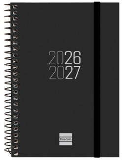 Agenda escolar 26-27 Espir negro Finocam para estudiantes y adultos