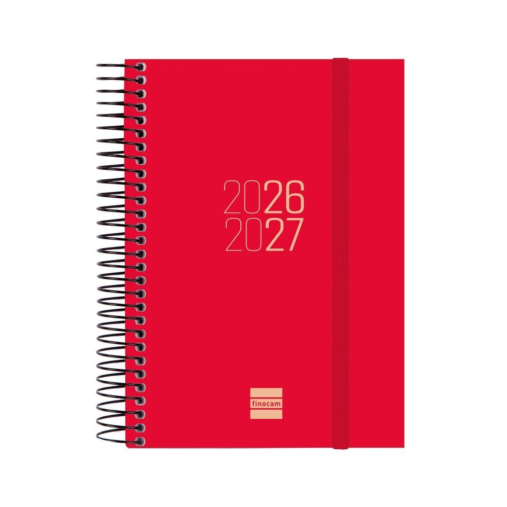Agenda escolar espiral E8 Dp 26-27 Rojo FINOCAM