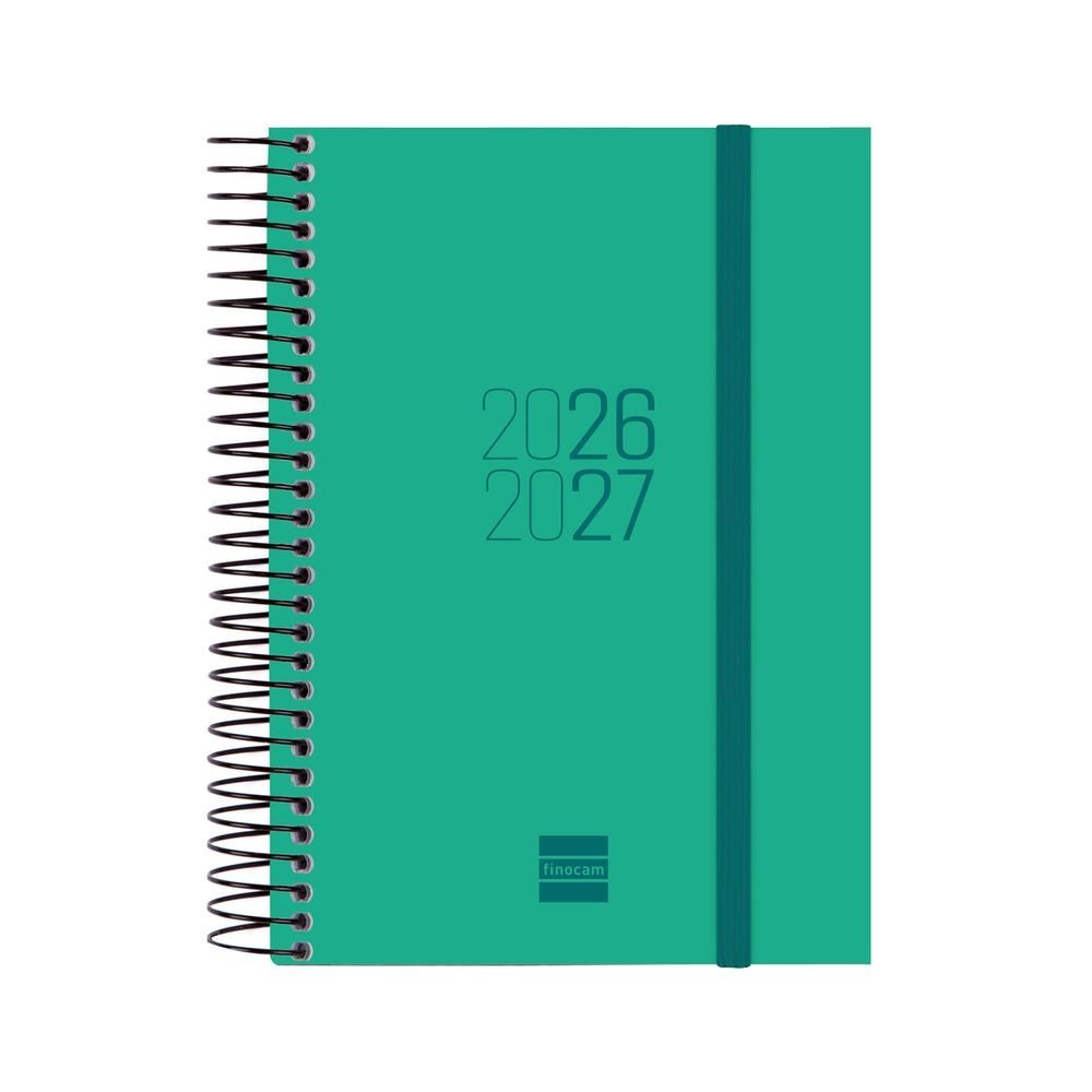 Agenda escolar espiral E8 Dp 26-27 Verde Finocam