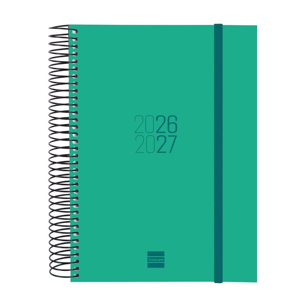 Agenda escolar espiral E10 Dp 26-27 verde Finocam