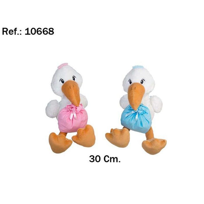 PELUCHE CIGUEÑA 30CM 2 MODELOS SURTIDO | PELUCHES ARTESANIA BEATRIZ | 1 UNIDAD | 8423143106682 Imagen principal del producto
