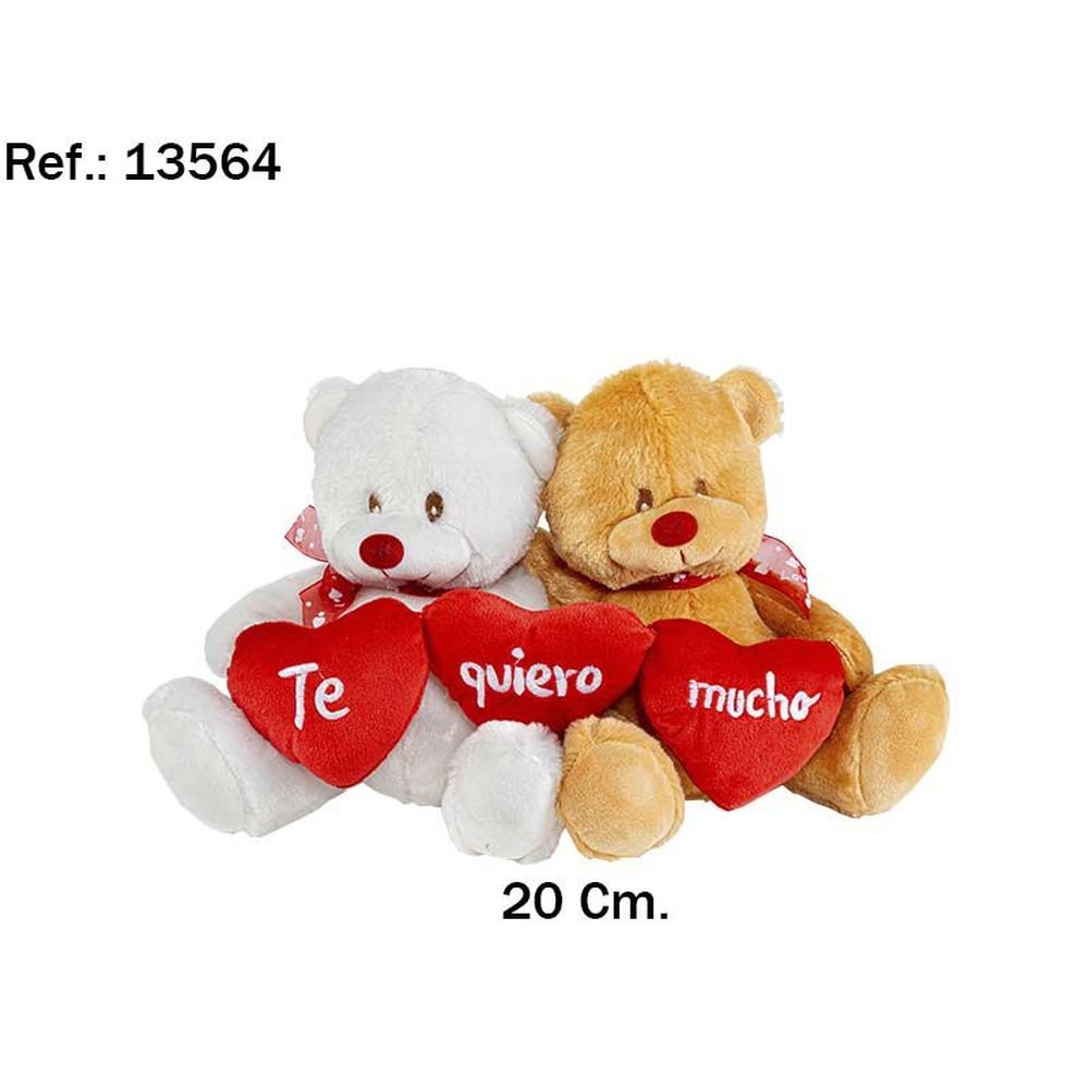 Peluche Pareja Osos Corazones Te Quiero Mucho 20 cm Marca PELUCHES ARTESANIA BEATRIZ Imagen principal del producto