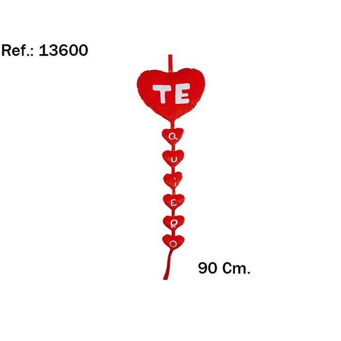 PELUCHE CORAZONES COLGANTES TE QUIERO 90CM | PELUCHES ARTESANIA BEATRIZ | 1 UNIDAD | 8423143136009 Imagen principal del producto