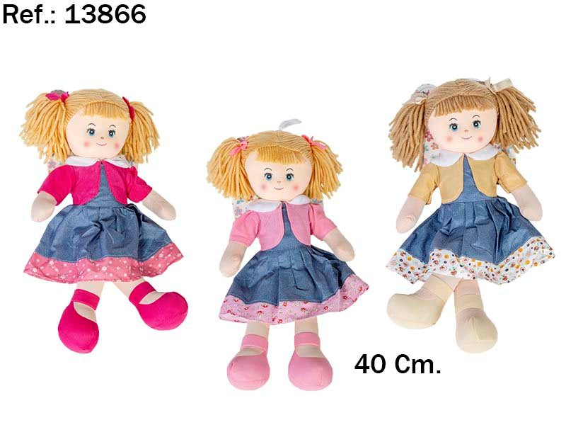 MUÑECA TRAPO MARTINA 40CM SURTIDA | PELUCHES ARTESANIA BEATRIZ | 1 UNIDAD | 8423143138669