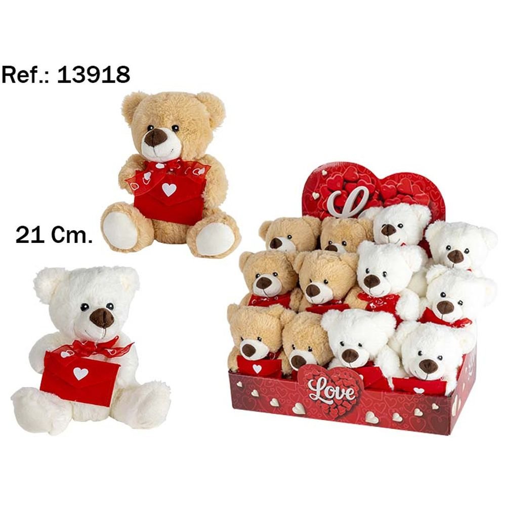 Peluche Oso Sobre Rojo Te Quiero PELUCHES ARTESANIA BEATRIZ Imagen principal del producto