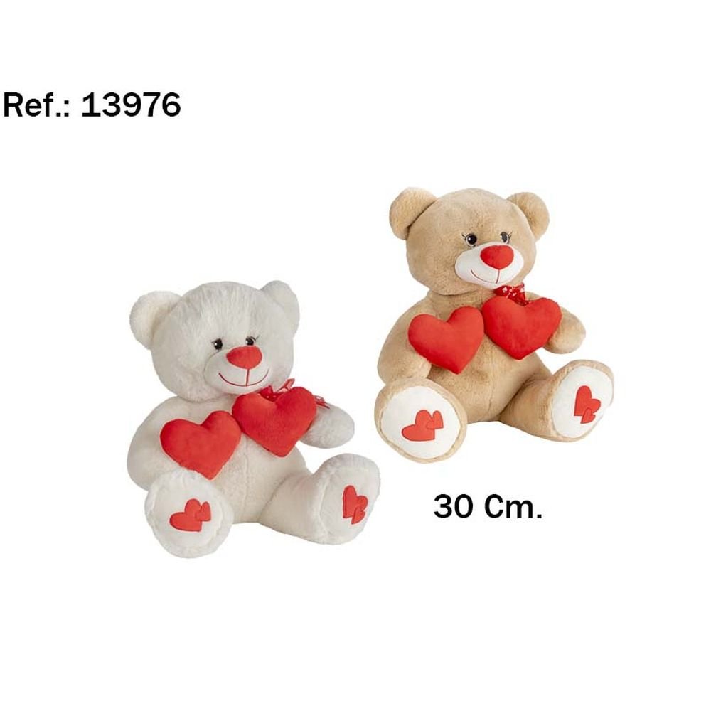 Peluche Oso 2 Corazones 30 cm Surti­do PELUCHES ARTESANIA BEATRIZ Imagen principal del producto